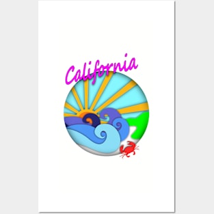 California Beach Posters and Art